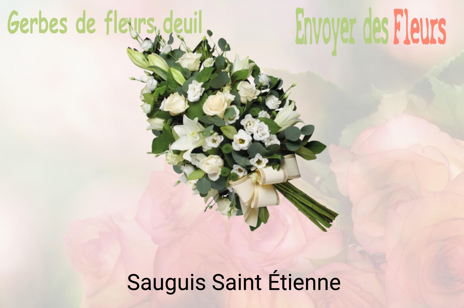 Gerbe de fleurs de deuil livrée à Sauguis-Saint-Étienne